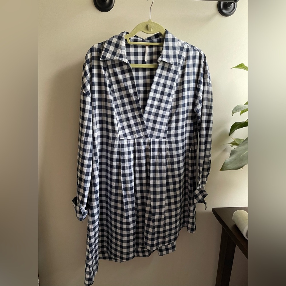 Free People asymmetrical plaid dress